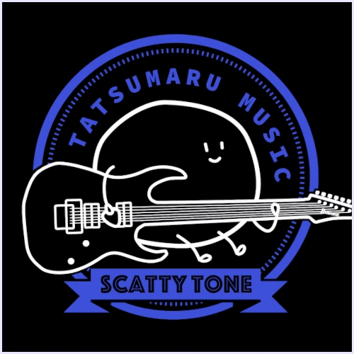 SCATTY TONE ロゴ（ギターを持ったキャラクター）